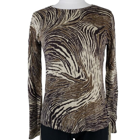 Ellen Tracy Vintage Animal Print Pullover Sweater S Great Condition - Picture 1 of 6